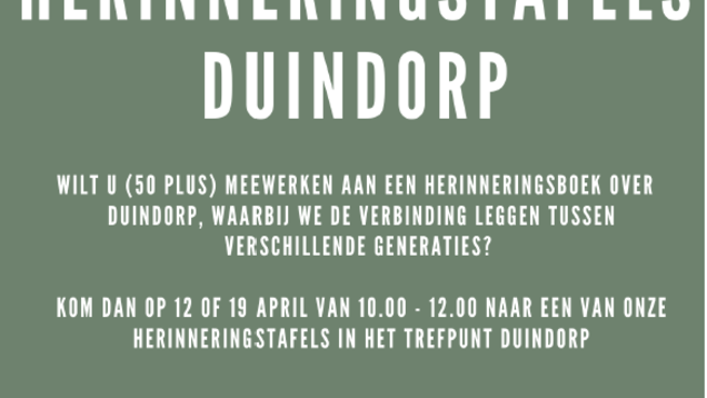 Uitnodiging Herinneringstafels Duindorp